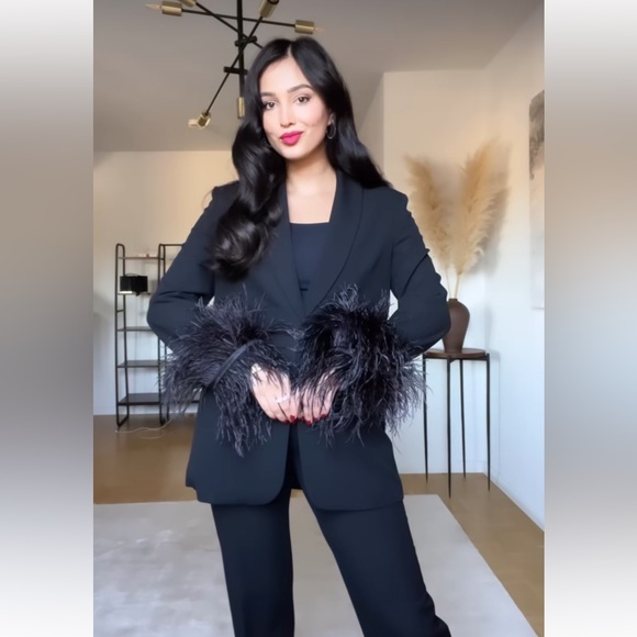 ZARA Blazer With Feather Black - Picture 7 of 9